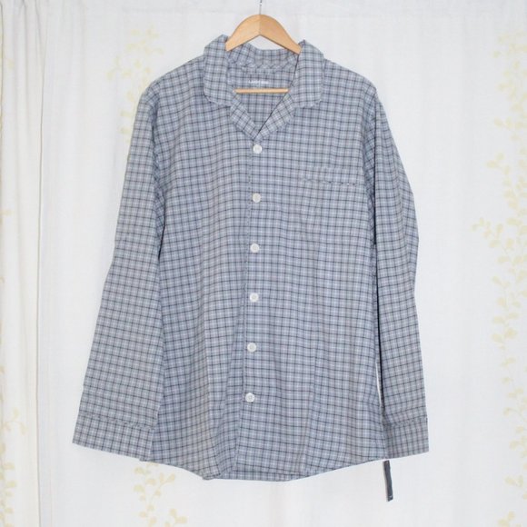 Lands' End Shirts Lands End Gray Plaid Cotton Long Sleeve Button Up